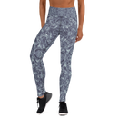 Product name: Recursia Rainbow Rose Yoga Leggings In Blue. Keywords: Athlesisure Wear, Clothing, Print: Rainbow Rose, Women's Clothing, Yoga Leggings