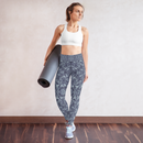 Product name: Recursia Rainbow Rose Yoga Leggings In Blue. Keywords: Athlesisure Wear, Clothing, Print: Rainbow Rose, Women's Clothing, Yoga Leggings