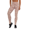 Product name: Recursia Rainbow Rose Yoga Leggings In Pink. Keywords: Athlesisure Wear, Clothing, Print: Rainbow Rose, Women's Clothing, Yoga Leggings