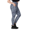 Product name: Recursia Rainbow Rose I Leggings With Pockets In Blue. Keywords: Athlesisure Wear, Clothing, Leggings with Pockets, Print: Rainbow Rose, Women's Clothing