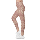 Product name: Recursia Rainbow Rose I Leggings With Pockets In Pink. Keywords: Athlesisure Wear, Clothing, Leggings with Pockets, Print: Rainbow Rose, Women's Clothing