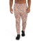 Product name: Recursia Rainbow Rose Men's Joggers In Pink. Keywords: Athlesisure Wear, Clothing, Men's Athlesisure, Men's Bottoms, Men's Clothing, Men's Joggers, Print: Rainbow Rose
