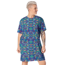 Product name: Recursia Rainbow Rose I T-Shirt Dress. Keywords: Clothing, Print: Rainbow Rose, T-Shirt Dress, Women's Clothing