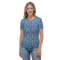Product name: Recursia Rainbow Rose Women's Crew Neck T-Shirt. Keywords: Clothing, Print: Rainbow Rose, Women's Clothing, Women's Crew Neck T-Shirt