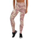 Product name: Recursia Rainbow Rose I Yoga Leggings In Pink. Keywords: Athlesisure Wear, Clothing, Print: Rainbow Rose, Women's Clothing, Yoga Leggings