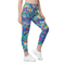 Product name: Recursia Rainbow Rose Leggings With Pockets. Keywords: Athlesisure Wear, Clothing, Leggings with Pockets, Print: Rainbow Rose, Women's Clothing