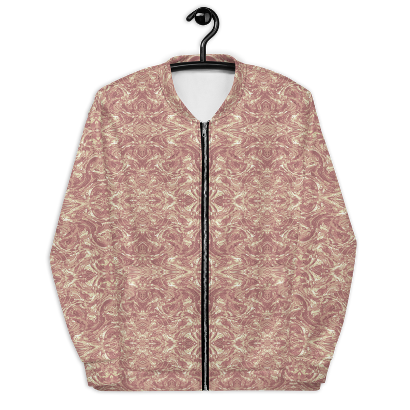 Product name: Recursia Rainbow Rose Men's Bomber Jacket In Pink. Keywords: Clothing, Men's Bomber Jacket, Men's Clothing, Men's Tops, Print: Rainbow Rose