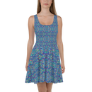 Product name: Recursia Rainbow Rose II Skater Dress. Keywords: Clothing, Print: Rainbow Rose, Skater Dress, Women's Clothing