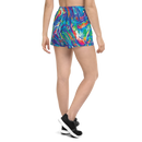 Product name: Recursia Rainbow Rose I Women's Athletic Short Shorts. Keywords: Athlesisure Wear, Clothing, Men's Athletic Shorts, Print: Rainbow Rose