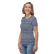 Product name: Recursia Rainbow Rose II Women's Crew Neck T-Shirt In Blue. Keywords: Clothing, Print: Rainbow Rose, Women's Clothing, Women's Crew Neck T-Shirt