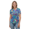 Product name: Recursia Rainbow Rose I Women's Crew Neck T-Shirt. Keywords: Clothing, Print: Rainbow Rose, Women's Clothing, Women's Crew Neck T-Shirt