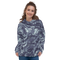 Product name: Recursia Rainbow Rose I Women's Hoodie In Blue. Keywords: Athlesisure Wear, Clothing, Print: Rainbow Rose, Women's Hoodie, Women's Tops