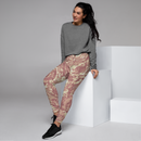 Product name: Recursia Rainbow Rose I Women's Joggers In Pink. Keywords: Athlesisure Wear, Clothing, Print: Rainbow Rose, Women's Bottoms, Women's Joggers