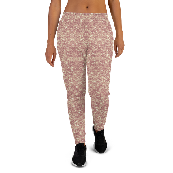 Product name: Recursia Rainbow Rose II Women's Joggers In Pink. Keywords: Athlesisure Wear, Clothing, Print: Rainbow Rose, Women's Bottoms, Women's Joggers