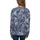 Product name: Recursia Rainbow Rose I Women's Sweatshirt In Blue. Keywords: Athlesisure Wear, Clothing, Print: Rainbow Rose, Women's Sweatshirt, Women's Tops