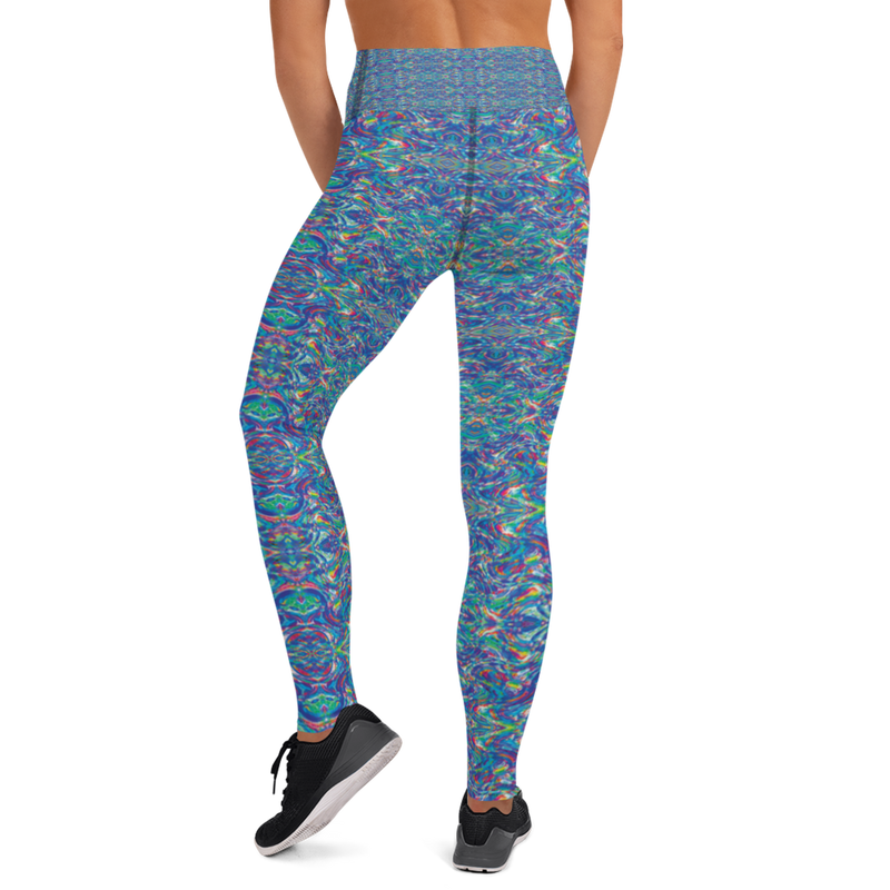 Product name: Recursia Rainbow Rose II Yoga Leggings. Keywords: Athlesisure Wear, Clothing, Print: Rainbow Rose, Women's Clothing, Yoga Leggings