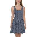 Product name: Recursia Seer Vision Skater Dress In Blue. Keywords: Clothing, Print: Seer Vision, Skater Dress, Women's Clothing