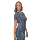 Product name: Recursia Seer Vision Women's Crew Neck T-Shirt In Blue. Keywords: Clothing, Print: Seer Vision, Women's Clothing, Women's Crew Neck T-Shirt