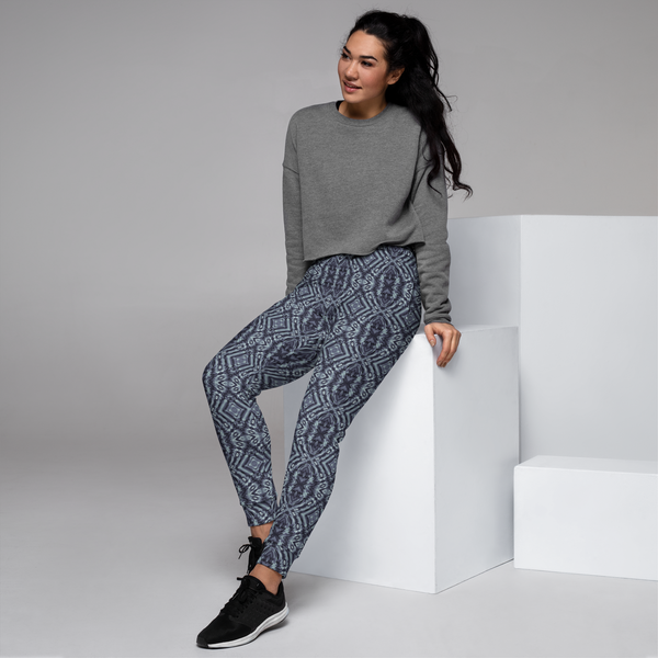 Product name: Recursia Seer Vision Women's Joggers In Blue. Keywords: Athlesisure Wear, Clothing, Print: Seer Vision, Women's Bottoms, Women's Joggers