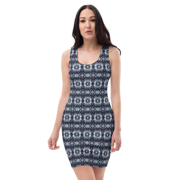 Product name: Recursia Seer Vision I Pencil Dress In Blue. Keywords: Clothing, Pencil Dress, Print: Seer Vision, Women's Clothing