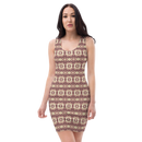 Product name: Recursia Seer Vision I Pencil Dress In Pink. Keywords: Clothing, Pencil Dress, Print: Seer Vision, Women's Clothing