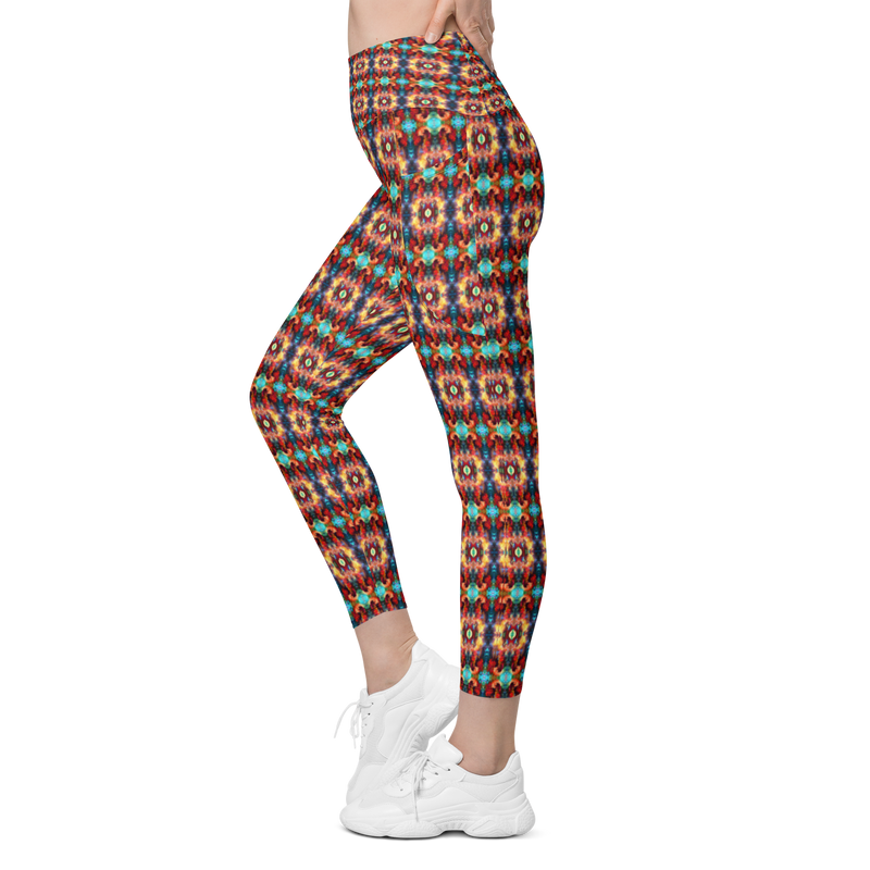 Product name: Recursia Seer Vision I Vision Leggings With Pockets. Keywords: Athlesisure Wear, Clothing, Leggings with Pockets, Print: Seer Vision, Women's Clothing