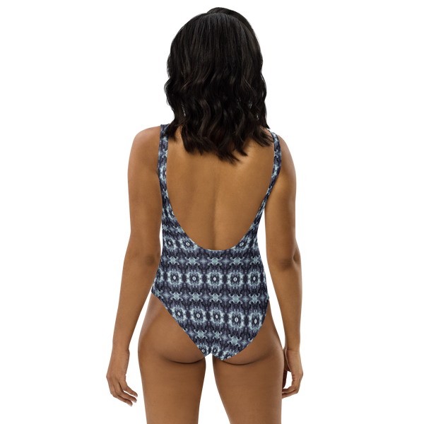 Product name: Recursia Seer Vision I Vision One Piece Swimsuit In Blue. Keywords: Clothing, One Piece Swimsuit, Print: Seer Vision, Swimwear, Unisex Clothing