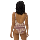 Product name: Recursia Seer Vision I Vision One Piece Swimsuit In Pink. Keywords: Clothing, One Piece Swimsuit, Print: Seer Vision, Swimwear, Unisex Clothing
