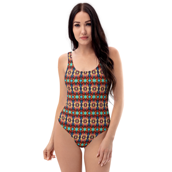Product name: Recursia Seer Vision I Vision One Piece Swimsuit. Keywords: Clothing, One Piece Swimsuit, Print: Seer Vision, Swimwear, Unisex Clothing