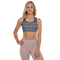 Product name: Recursia Seer Vision I Vision Padded Sports Bra In Blue. Keywords: Athlesisure Wear, Clothing, Padded Sports Bra, Print: Seer Vision, Women's Clothing