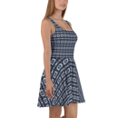 Product name: Recursia Seer Vision I Vision Skater Dress In Blue. Keywords: Clothing, Print: Seer Vision, Skater Dress, Women's Clothing