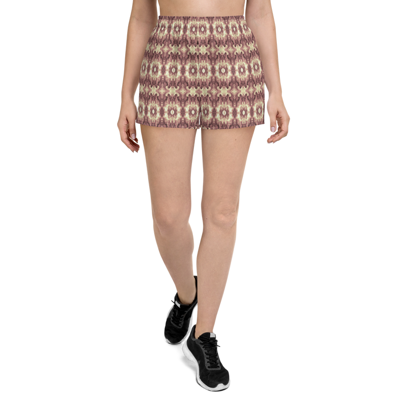 Product name: Recursia Seer Vision I Women's Athletic Short Shorts In Pink. Keywords: Athlesisure Wear, Clothing, Men's Athletic Shorts, Print: Seer Vision