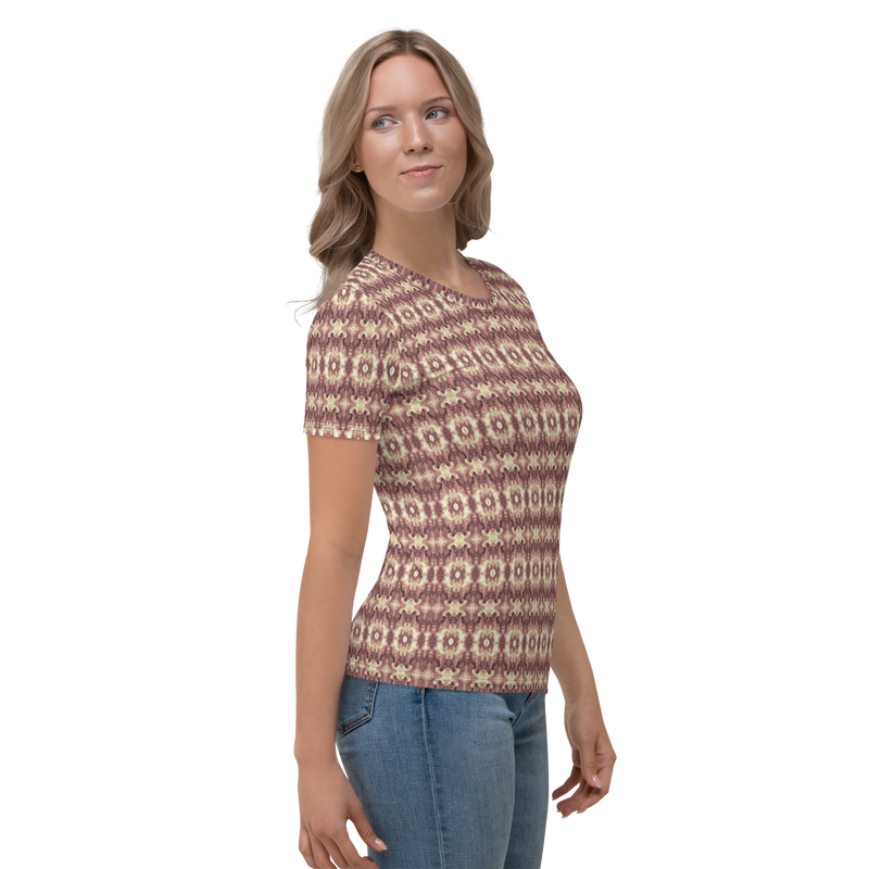 Product name: Recursia Seer Vision I Women's Crew Neck T-Shirt In Pink. Keywords: Clothing, Print: Seer Vision, Women's Clothing, Women's Crew Neck T-Shirt