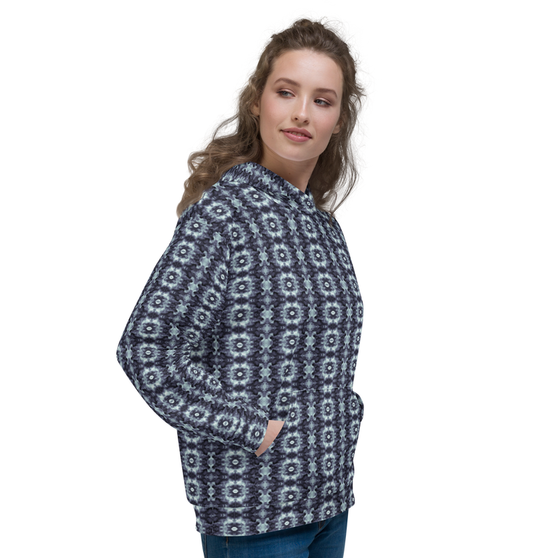 Product name: Recursia Seer Vision I Women's Hoodie In Blue. Keywords: Athlesisure Wear, Clothing, Print: Seer Vision, Women's Hoodie, Women's Tops