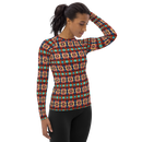 Product name: Recursia Seer Vision I Women's Rash Guard. Keywords: Print: Seer Vision, Women's Rash Guard