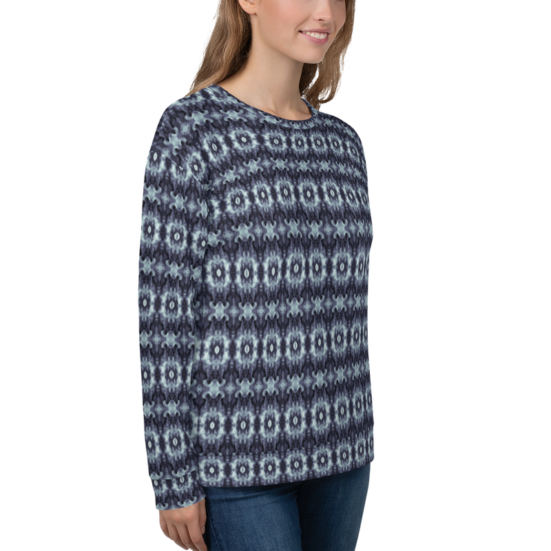 Product name: Recursia Seer Vision I Women's Sweatshirt In Blue. Keywords: Athlesisure Wear, Clothing, Print: Seer Vision, Women's Sweatshirt, Women's Tops