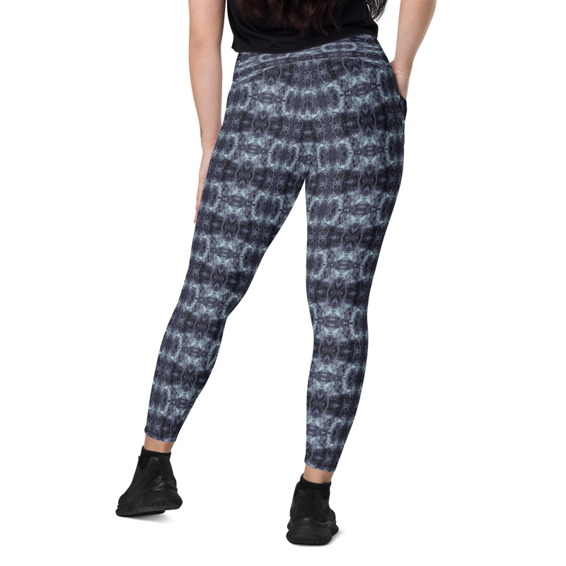 Product name: Recursia Seer Vision Leggings With Pockets In Blue. Keywords: Athlesisure Wear, Clothing, Leggings with Pockets, Print: Seer Vision, Women's Clothing