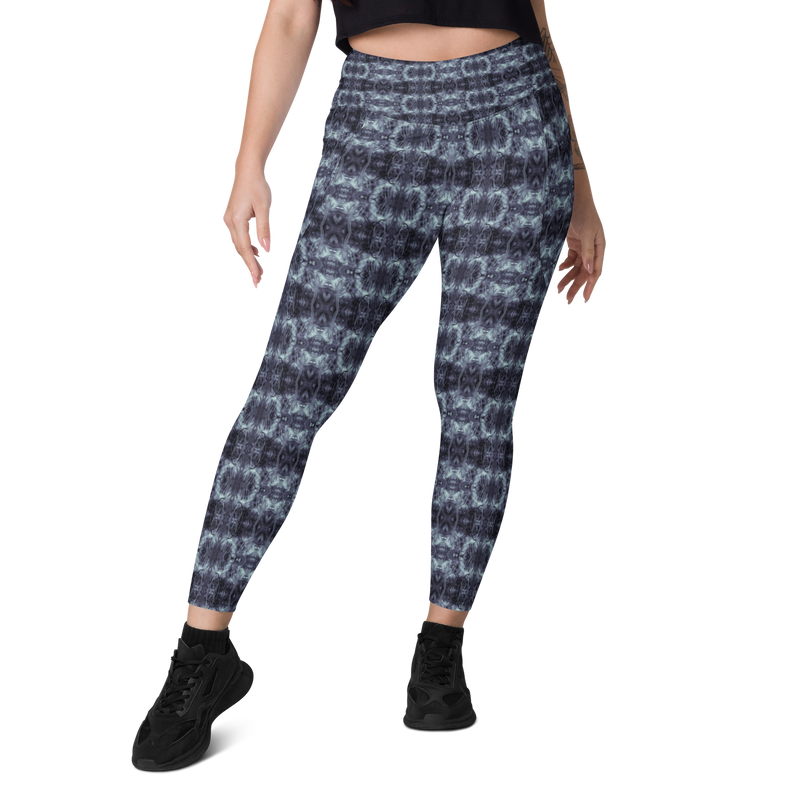Product name: Recursia Seer Vision Leggings With Pockets In Blue. Keywords: Athlesisure Wear, Clothing, Leggings with Pockets, Print: Seer Vision, Women's Clothing