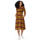 Product name: Recursia Seer Vision Long Sleeve Midi Dress. Keywords: Clothing, Long Sleeve Midi Dress, Print: Seer Vision, Women's Clothing