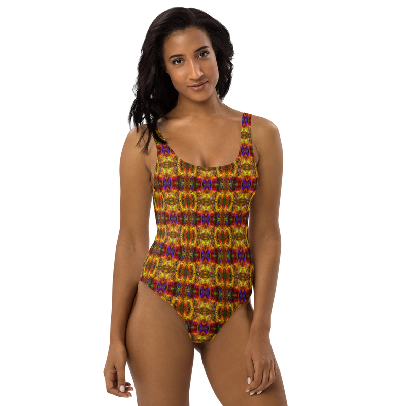 Product name: Recursia Seer Vision II Vision One Piece Swimsuit. Keywords: Clothing, One Piece Swimsuit, Print: Seer Vision, Swimwear, Unisex Clothing