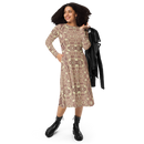 Product name: Recursia Serpentine Dream II Long Sleeve Midi Dress In Pink. Keywords: Clothing, Long Sleeve Midi Dress, Print: Serpentine Dream, Women's Clothing