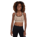 Product name: Recursia Serpentine Dream Padded Sports Bra In Pink. Keywords: Athlesisure Wear, Clothing, Padded Sports Bra, Print: Serpentine Dream, Women's Clothing