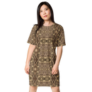 Product name: Recursia Serpentine Dream II T-Shirt Dress. Keywords: Clothing, Print: Serpentine Dream, T-Shirt Dress, Women's Clothing