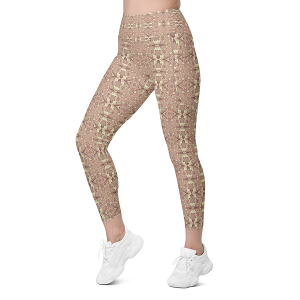 Product name: Recursia Serpentine Dream I Leggings With Pockets In Pink. Keywords: Athlesisure Wear, Clothing, Leggings with Pockets, Print: Serpentine Dream, Women's Clothing