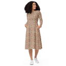 Product name: Recursia Serpentine Dream I Long Sleeve Midi Dress In Pink. Keywords: Clothing, Long Sleeve Midi Dress, Print: Serpentine Dream, Women's Clothing