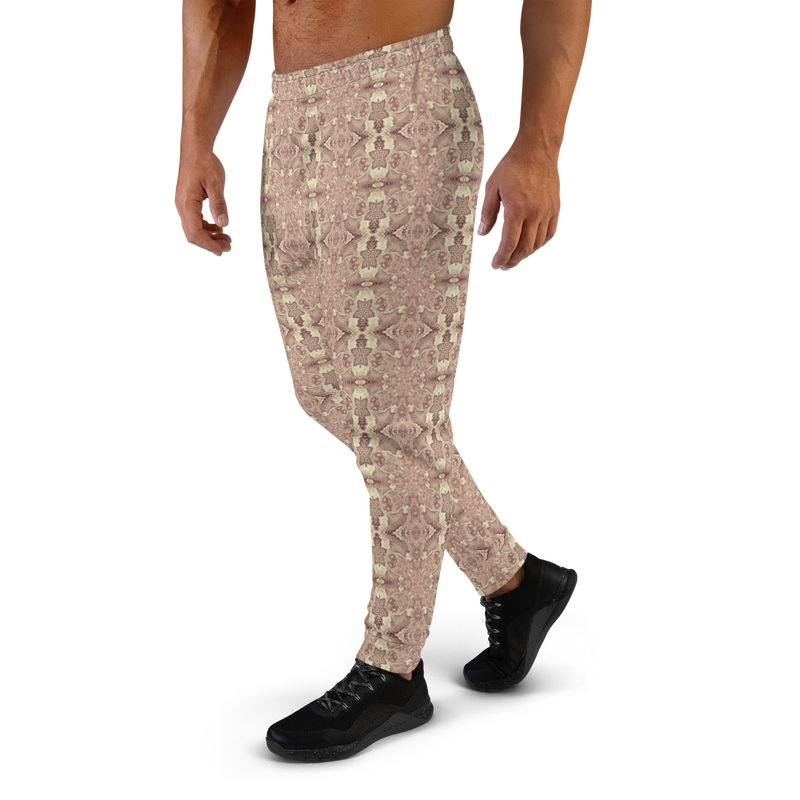 Product name: Recursia Serpentine Dream I Men's Joggers In Pink. Keywords: Athlesisure Wear, Clothing, Men's Athlesisure, Men's Bottoms, Men's Clothing, Men's Joggers, Print: Serpentine Dream