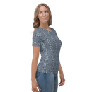 Product name: Recursia Serpentine Dream I Women's Crew Neck T-Shirt In Blue. Keywords: Clothing, Print: Serpentine Dream, Women's Clothing, Women's Crew Neck T-Shirt