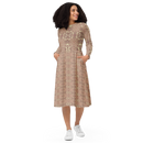Product name: Recursia Serpentine Dream Long Sleeve Midi Dress In Pink. Keywords: Clothing, Long Sleeve Midi Dress, Print: Serpentine Dream, Women's Clothing