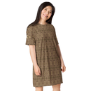 Product name: Recursia Serpentine Dream T-Shirt Dress. Keywords: Clothing, Print: Serpentine Dream, T-Shirt Dress, Women's Clothing