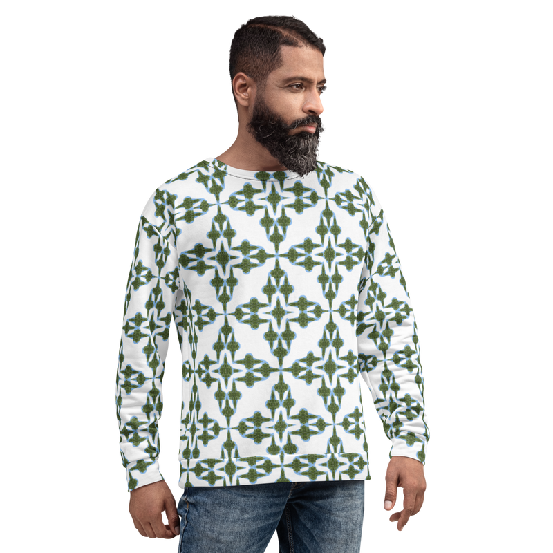 Product name: Recursia Symmetree Men's Sweatshirt. Keywords: Athlesisure Wear, Clothing, Men's Athlesisure, Men's Clothing, Men's Sweatshirt, Men's Tops, Print: Symmetree